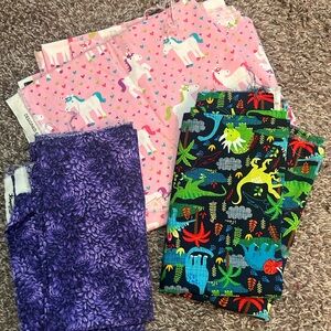 Yards of fabric. 3 patterns, 2 or 3 yards of each.